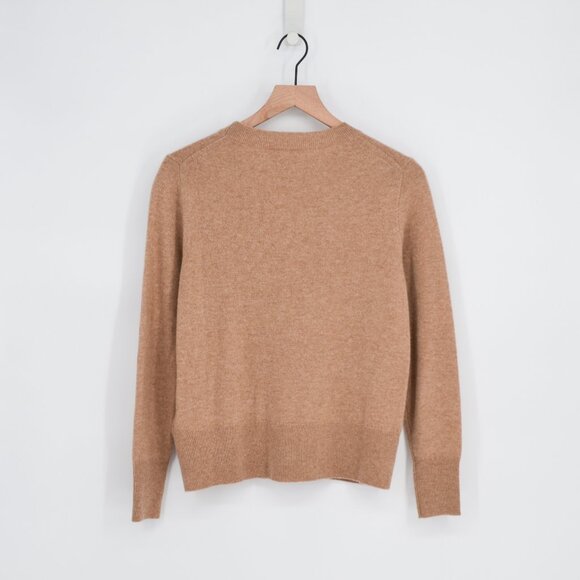 J Crew 100% Cashmere Classic Fit Crewneck Sweater in Heather Caramel Women's S - Picture 2 of 8